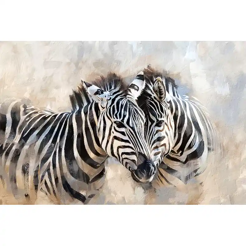 Korting Schilderij Twee Zebra‘s