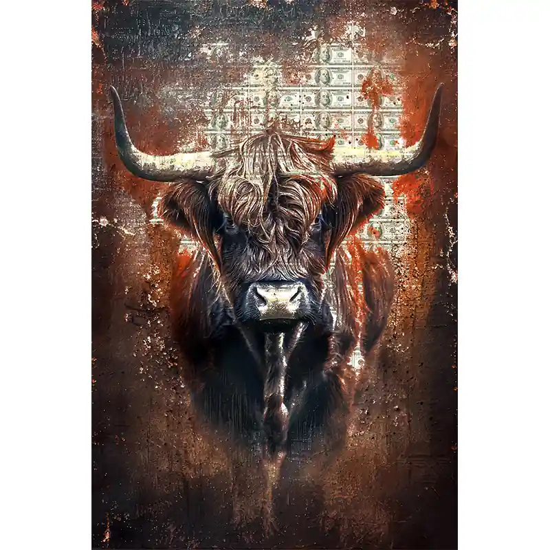 Stier mixed media Exclusieve Aanbieding