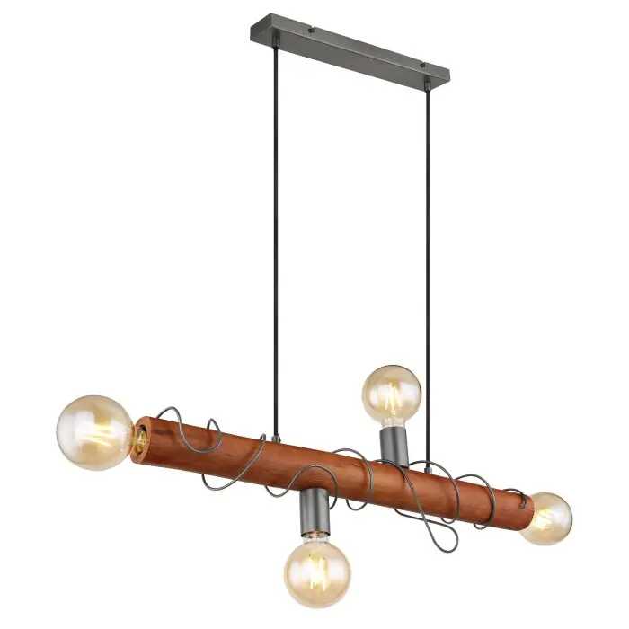 Beste Prijs Globo ALICE Hanger Zwart, 4-lichts