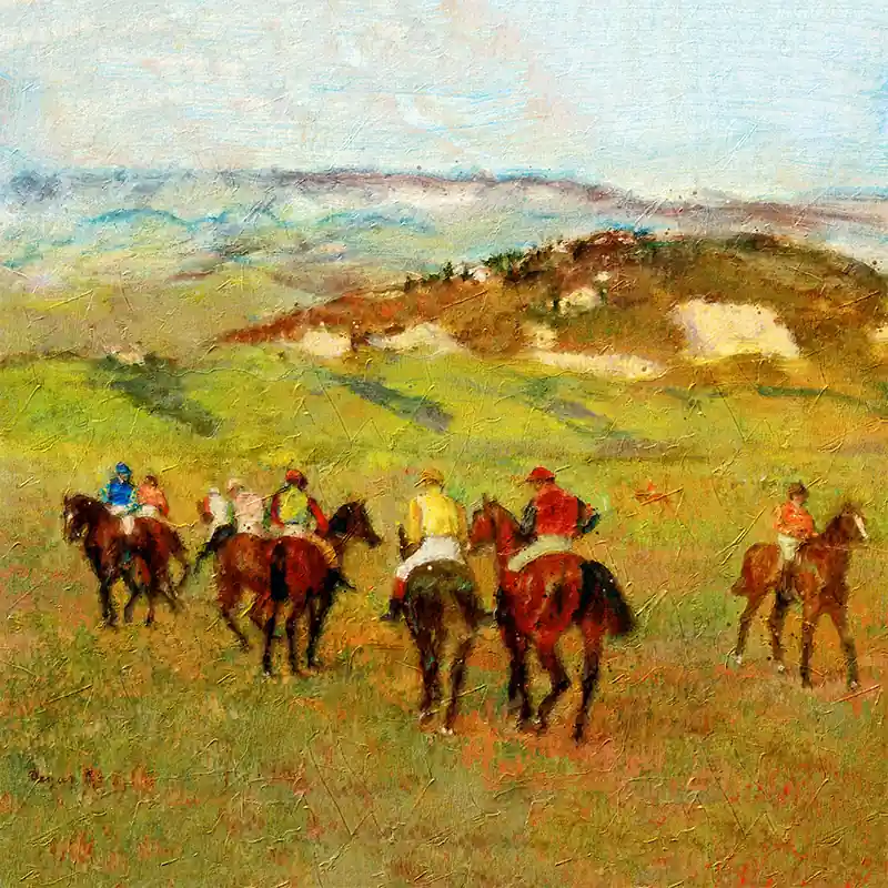 Jockeys on Horseback, Edgar Degas Rechtstreeks Van De Fabrikant