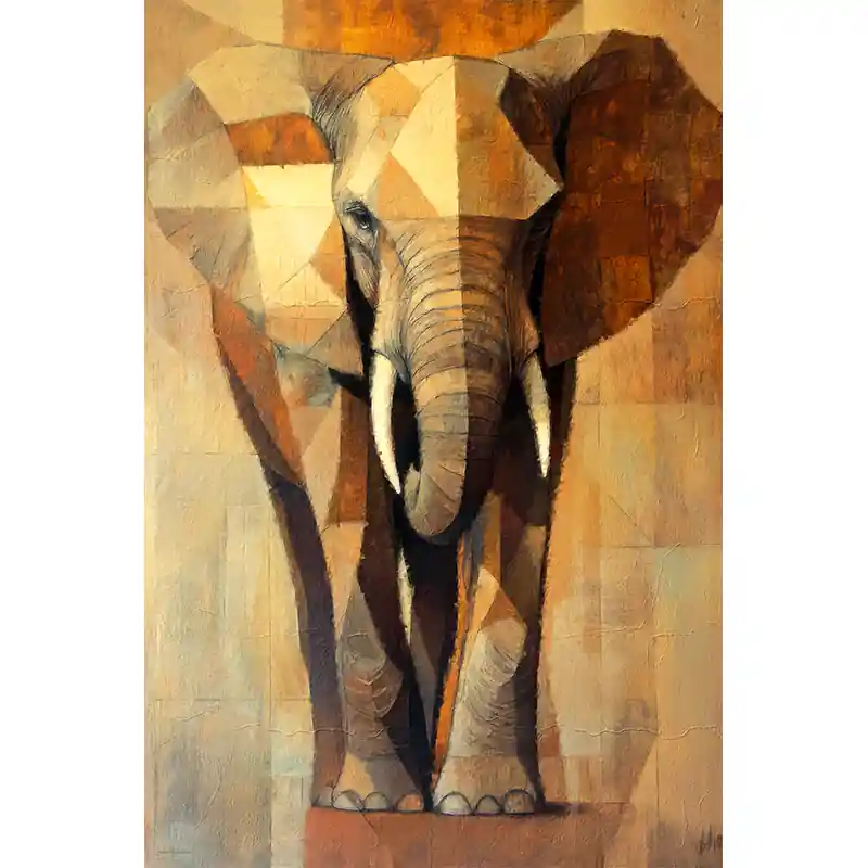 Direct Beschikbaar Olifant in kubisme II