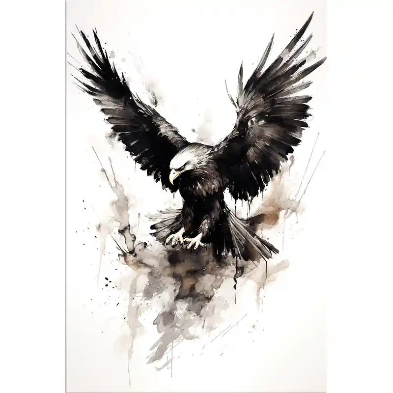 Nu Kopen Eagle schilderij zwart wit