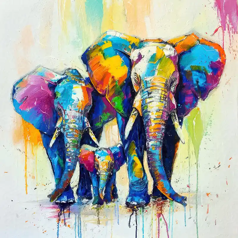 Schilderij Olifant gezien Express Levering