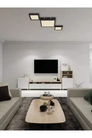 Actieprijs Globo BURKHARD Plafondlamp LED Zwart, 1-licht