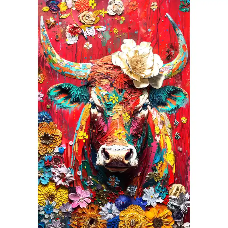 Direct Verzonden Koe kunst schilderij