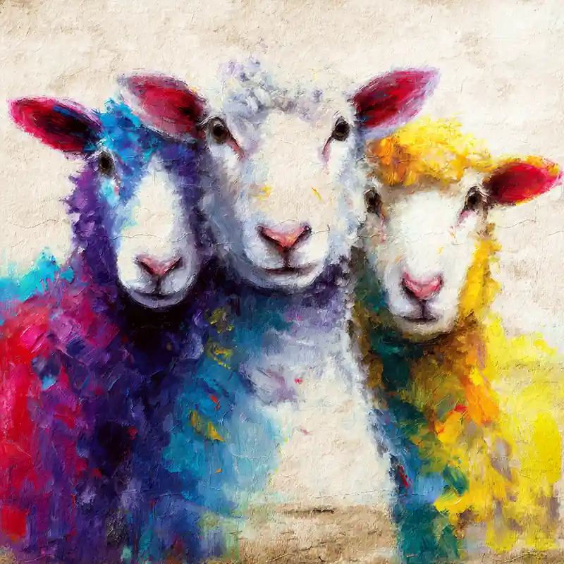 Kleurrijke schapen Korting