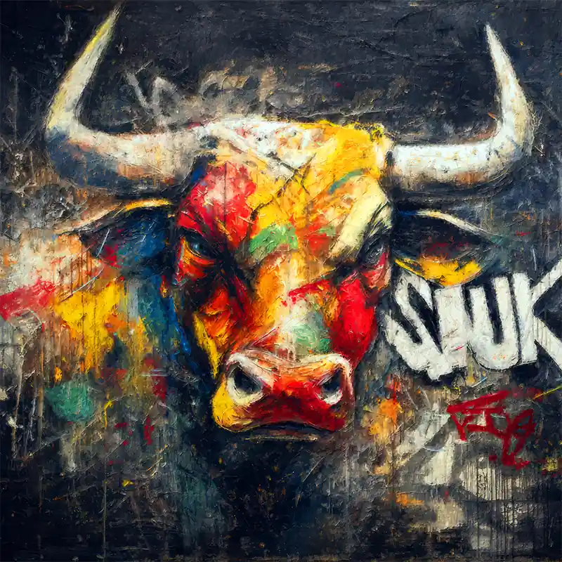 Stier in popart Hoge Kwaliteit