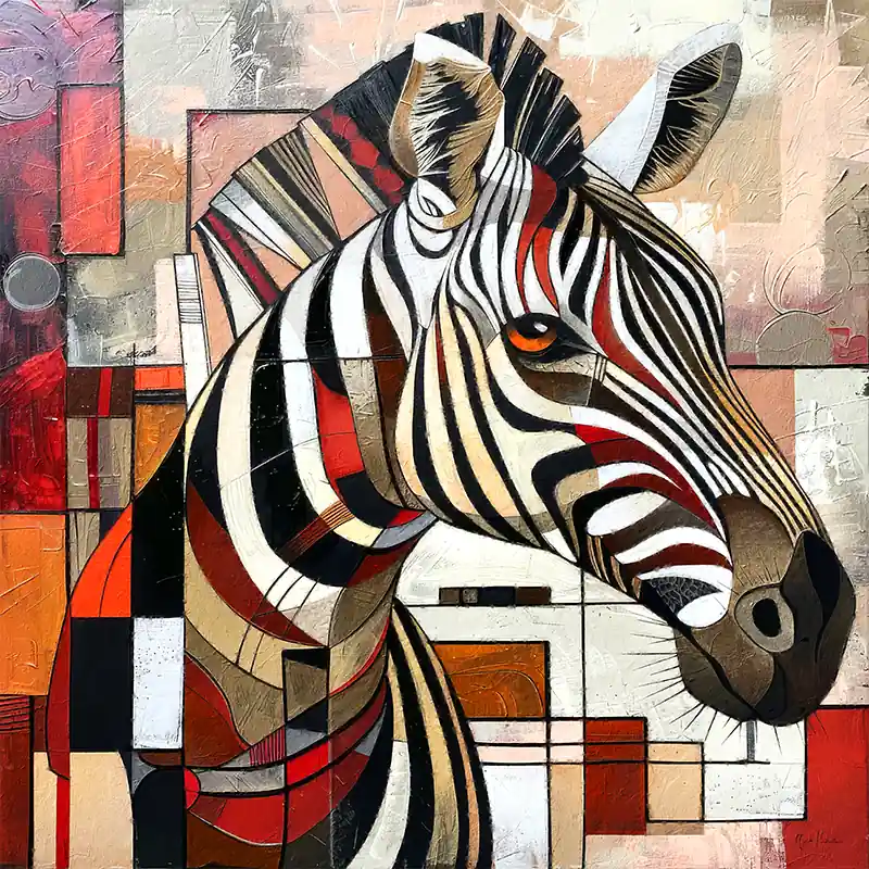 Weekendaanbieding Kubisme Zebra schilderij