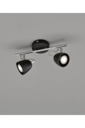 Koop Online FHL-easy Gemma Plafondlamp Chroom, Zwart, 2-lichts