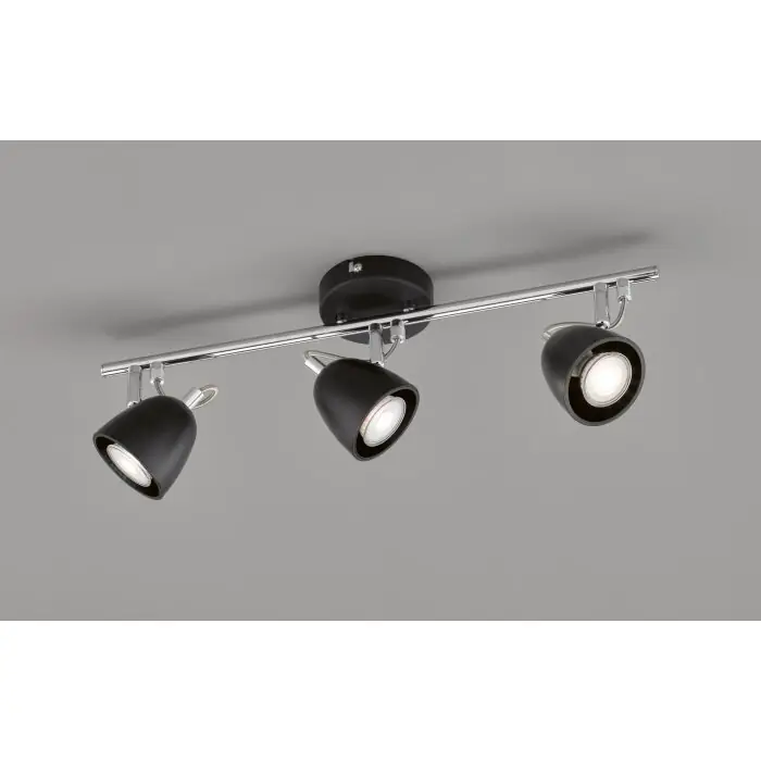 FHL-easy Gemma Plafondlamp Chroom, Zwart, 3-lichts Gecertificeerd