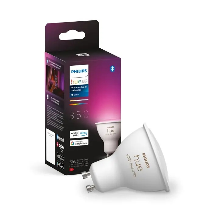 Philips Hue White & Color Ambiance LED GU10 4,3 Watt 2000 - 6500 Kelvin 230 Lumen Lage Prijs