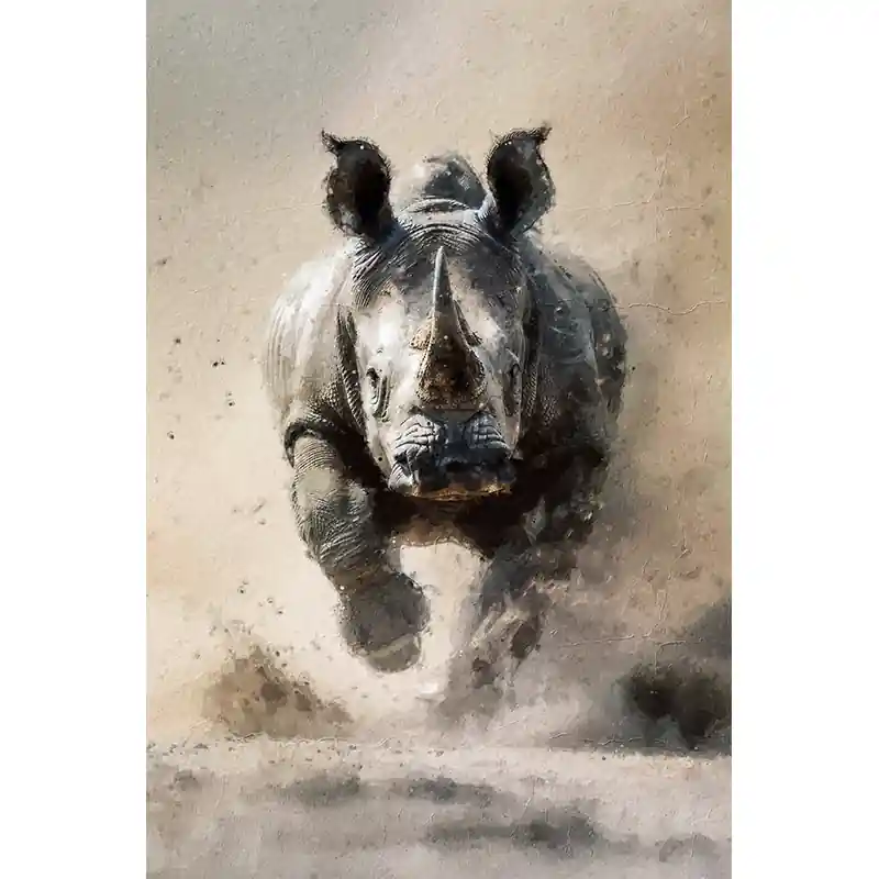 Neushoorns schilderij Betaalbaar