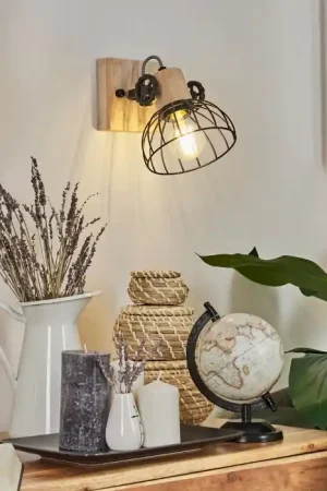 Veilige Betaling Orny Muurlamp Natuurlijke kleuren, Zwart, 1-licht