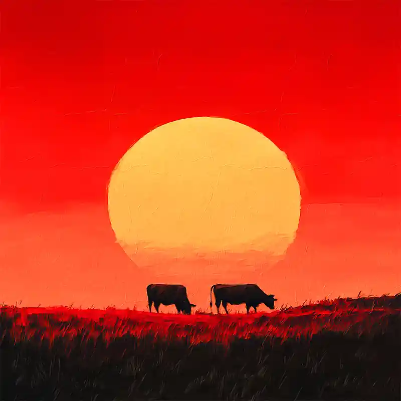 Kooien bij zonsondergang Premium