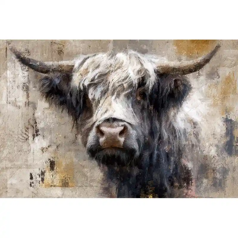 Abstracte Stier Sepia Korting