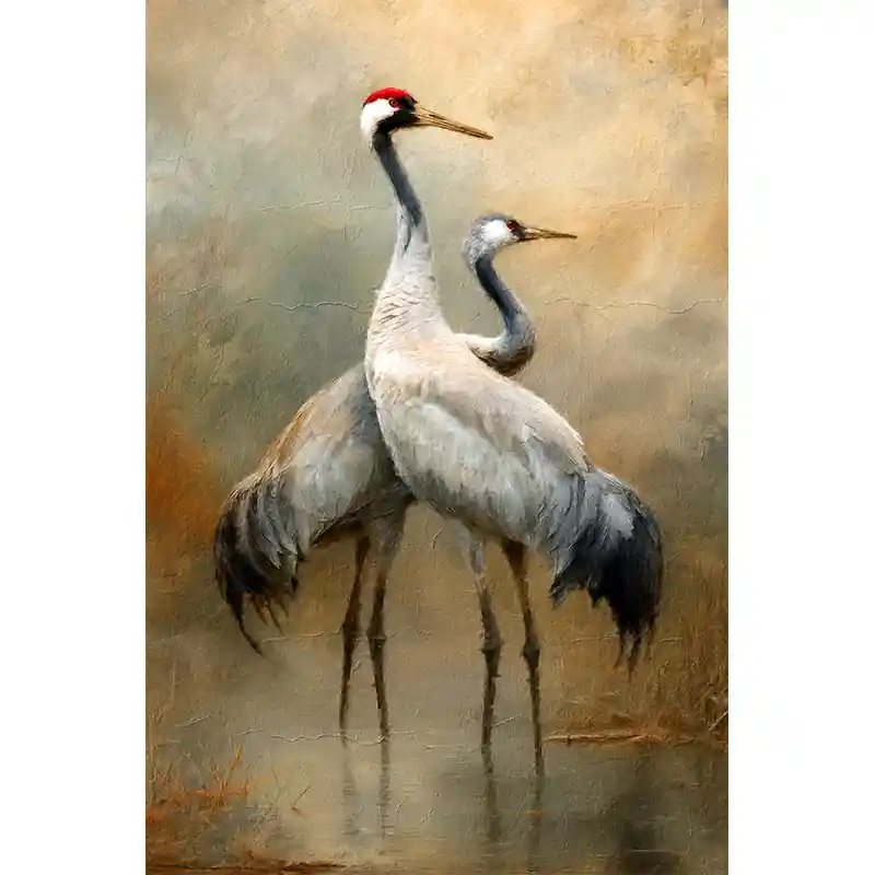 Kraanvogels schilderij modern Express Levering
