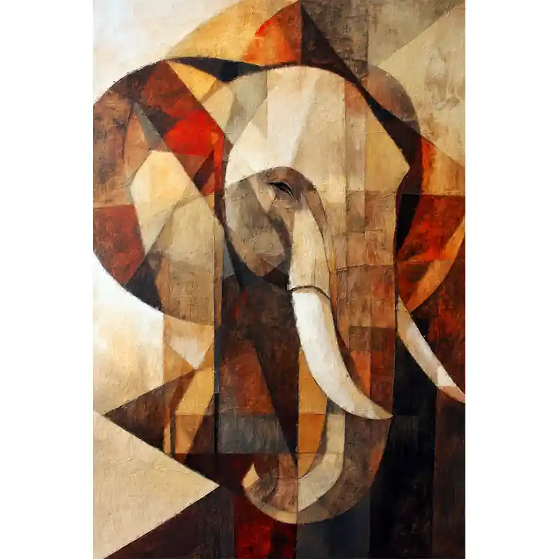 Olifant in kubisme Art Betaalbaar