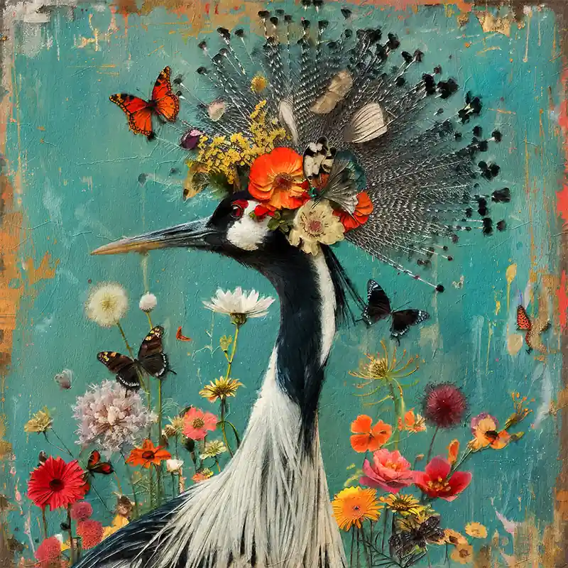 Express Levering Kraanvogel Art schilderij