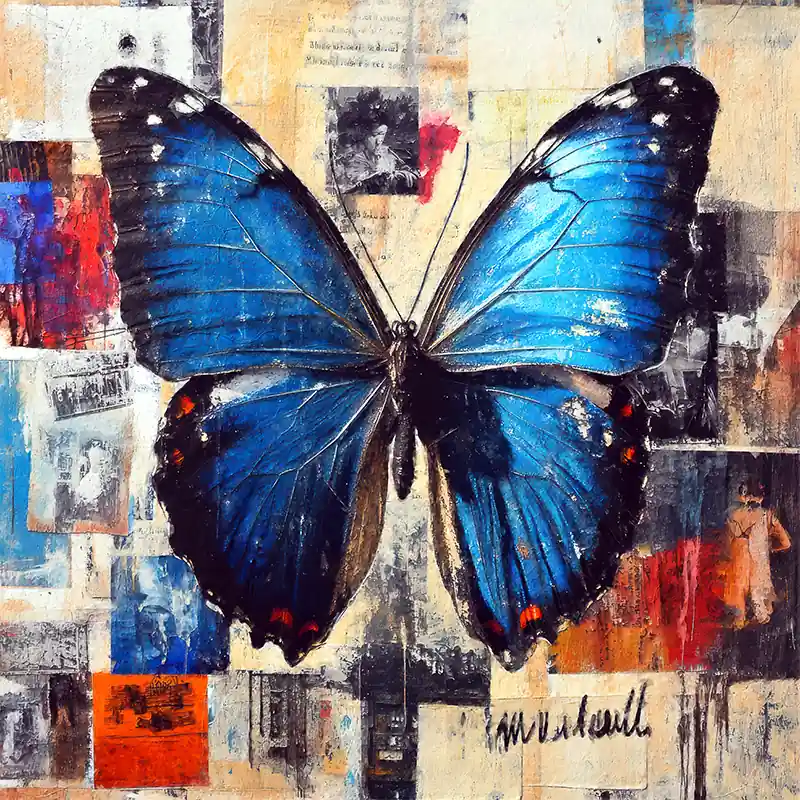 Vlinder schilderij mixed Betrouwbaar