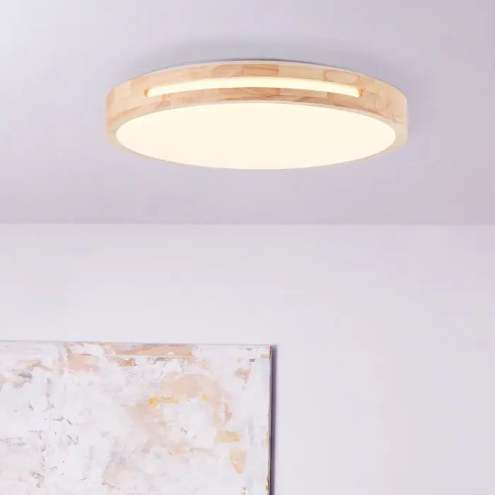 Brilliant Woodbury Plafondlamp LED Hout licht, Wit, 1-licht Snelle Levering
