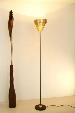 Bestel Nu Holländer BANDEROLE Staande lamp Bruin, Goud, 1-licht