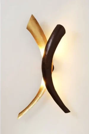 Rechtstreeks Van De Fabrikant Holländer SERPENTE DUETTO Muurlamp Bruin, Goud, Zwart, 2-lichts