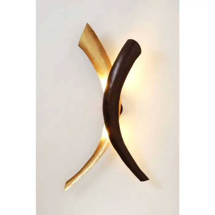 Rechtstreeks Van De Fabrikant Holländer SERPENTE DUETTO Muurlamp Bruin, Goud, Zwart, 2-lichts