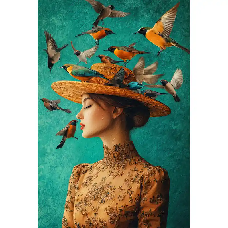 Elegant Vrouw Schilderij Gratis Retour