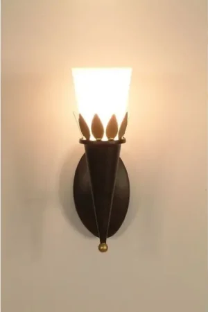 Veilige Betaling Holländer TORCIA FOGLIE Muurlamp Bruin, Goud, 1-licht