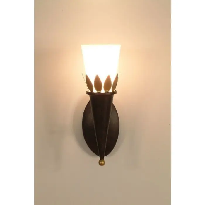 Veilige Betaling Holländer TORCIA FOGLIE Muurlamp Bruin, Goud, 1-licht