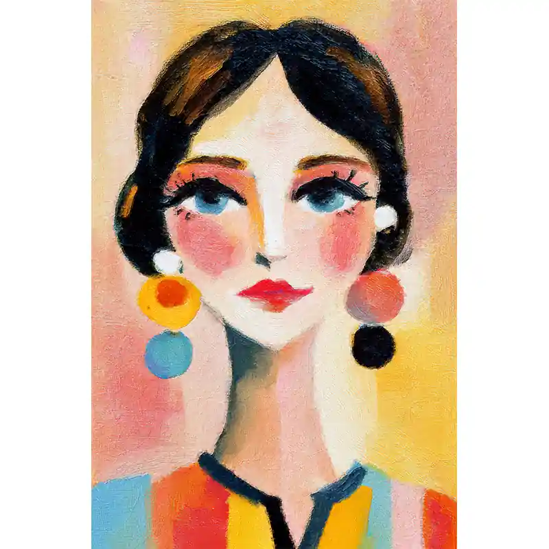 Lage Kosten Retro vrouw schilderij
