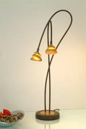 Holländer SNAIL TWO Tafellamp Bruin, Goud, Zwart, 2-lichts Tijdelijk Beschikbaar