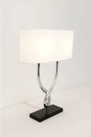 Koop Online Holländer MONUMENTO Tafellamp Zwart, Zilver, 2-lichts