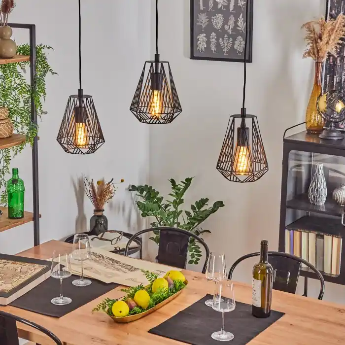 Cassils Hanglamp Zwart, 3-lichts Lage Prijs