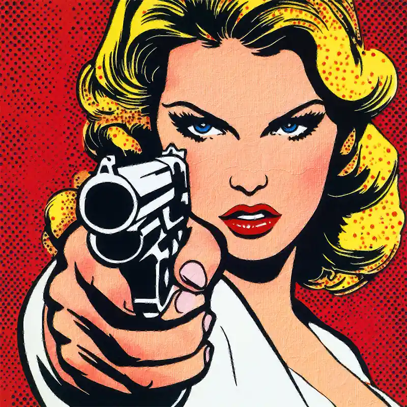 Pop Art Vrouw Comic Op = Op
