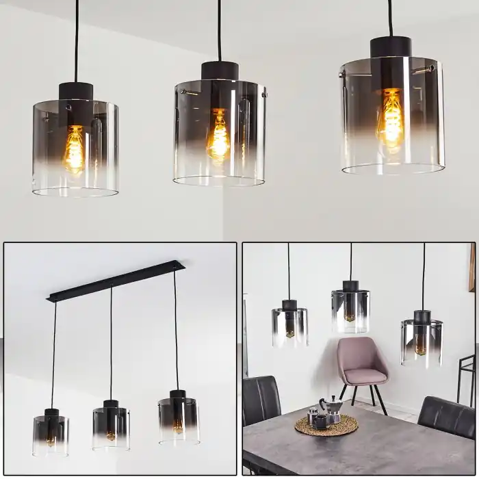 Gratis Retour Wichit Hanglamp Zwart, 3-lichts