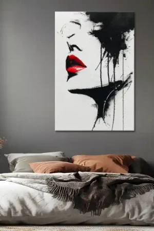 Abstract Vrouw Rode Lippen Flitsaanbieding