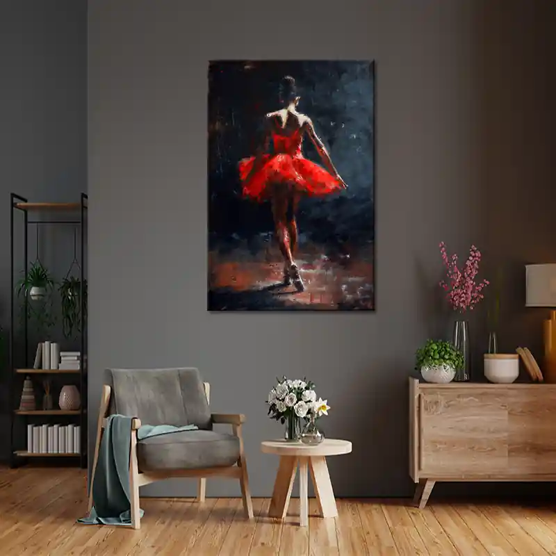 Danseres in rode jurk Betaalbaar