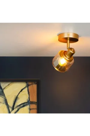 Express Levering Lucide BJORN Muurlamp Goud, Messing, 1-licht