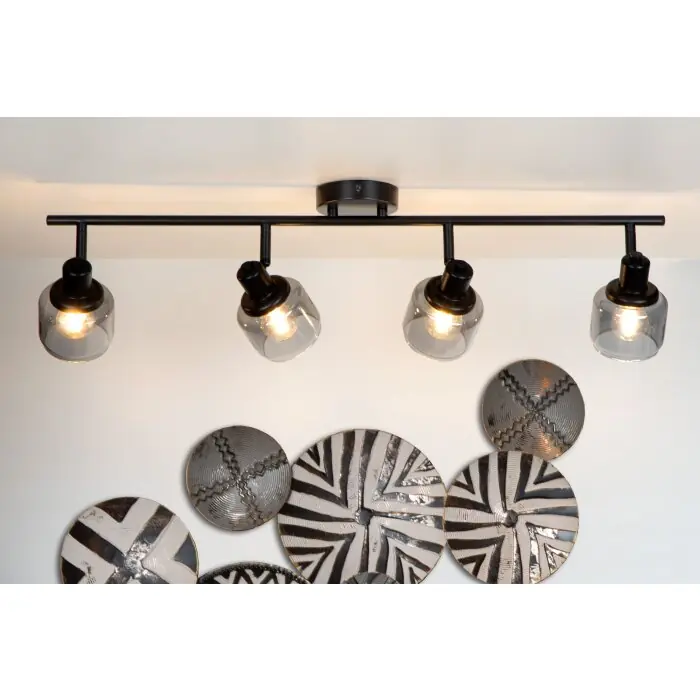 Shop Nu Lucide BJORN Plafondlamp Zwart, 4-lichts