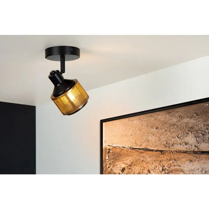 Lucide RAFA Muurlamp Zwart, 1-licht Weekendaanbieding