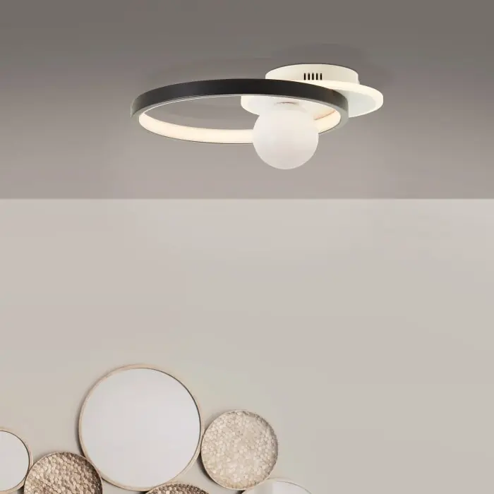 Brilliant Atlanta Plafondlamp LED Zwart, 1-licht Korting