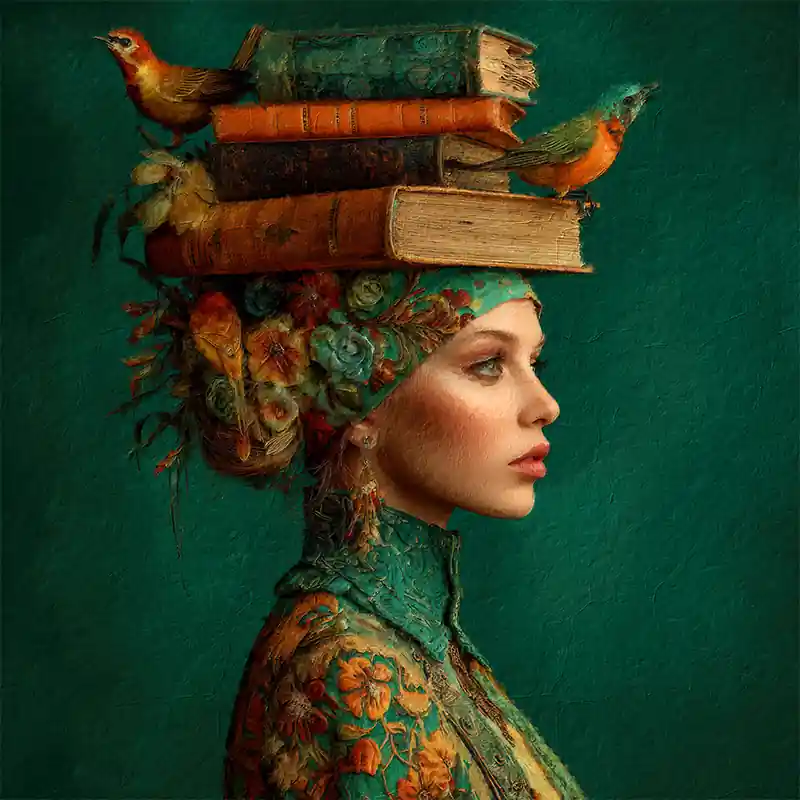 Korting Vrouw met Boeken III
