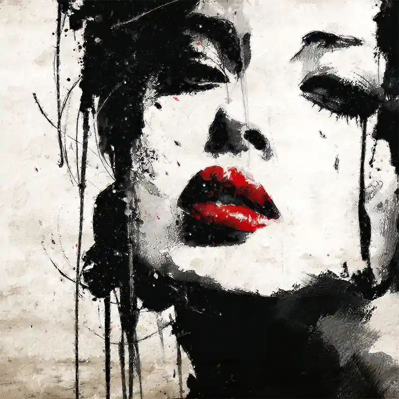 Koop Online vrouw met rode lippen art