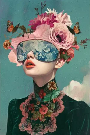 Woman with flowers Shop Nu