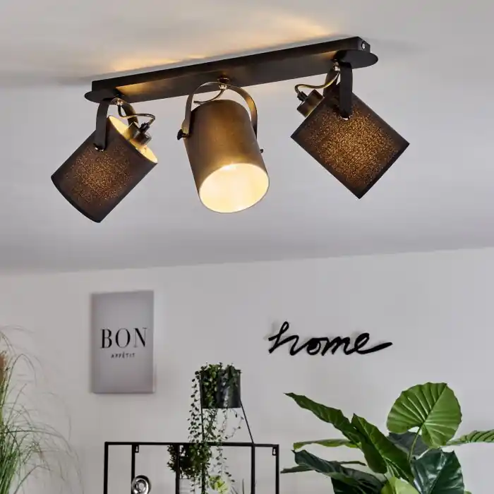 Puelches Plafondlamp Zwart, 3-lichts Koop Online