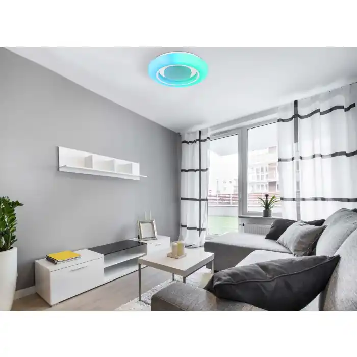 Globo BURRO Plafondlamp LED Wit, 1-licht, Afstandsbediening, Kleurwisselaar Gratis Retour