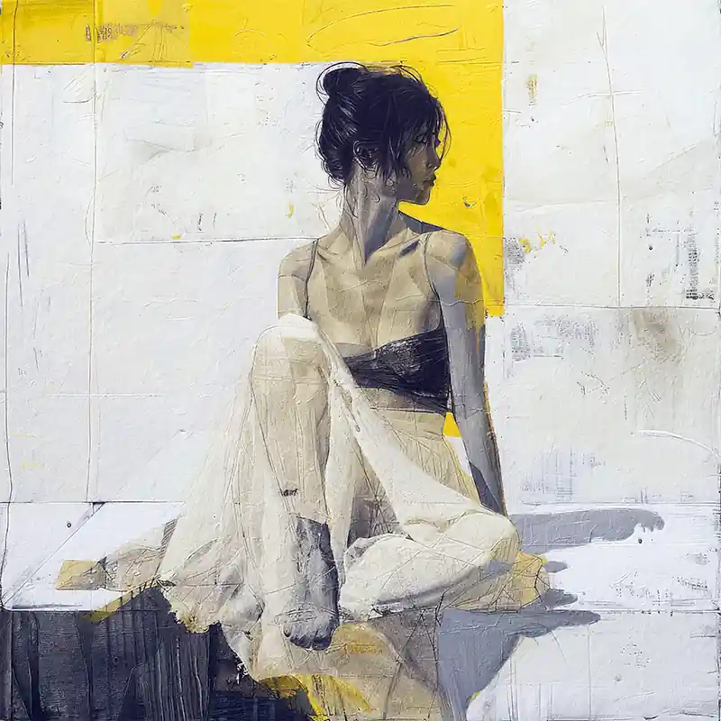 Vrouw in kunst Premium