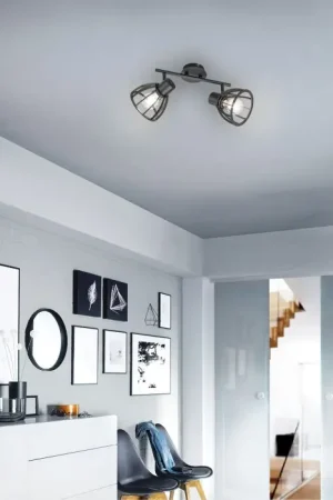 Beperkt Aanbod Fischer & Honsel Tilda Plafondlamp Zwart, 2-lichts