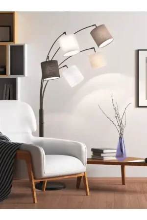 Fischer & Honsel Annecy Staande lamp Zwart, 5-lichts Exclusieve Aanbieding